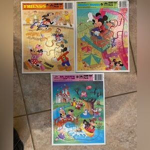 Vintage playskool Disney Colorful Mickey Mouse Puzzle Trio